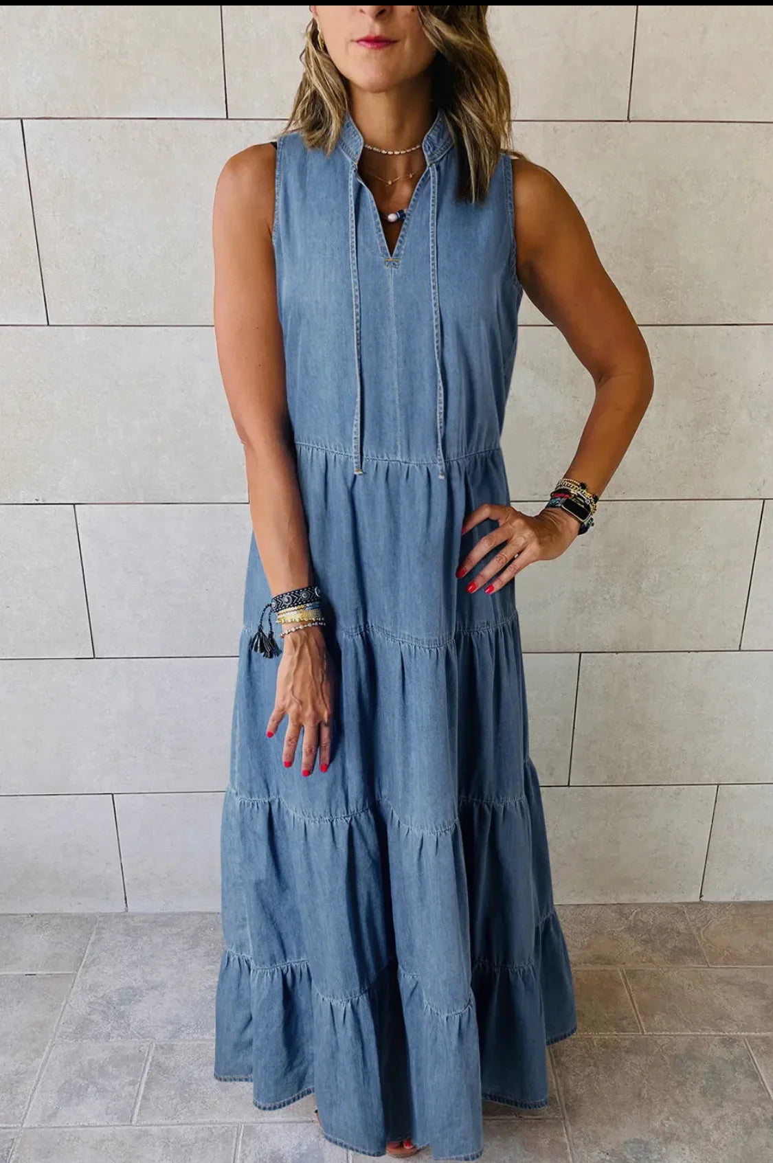 Sleeveless Denim Dress